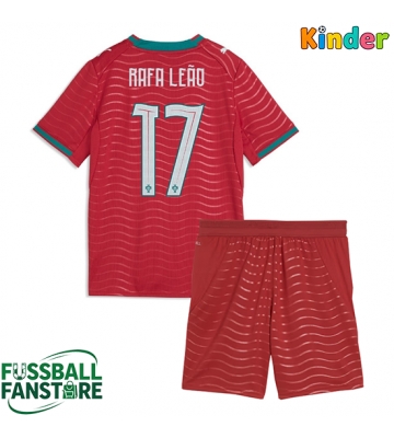 Portugal Rafael Leao #17 Replik Heimtrikot Kinder WM 2026 Kurzarm (+ Kurze Hosen)